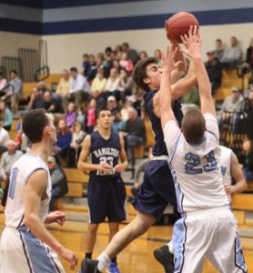 Nikos Lara shoots in the lane