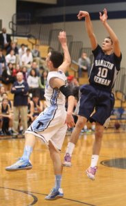 Marcus Zegarowski (11 points) launches a three