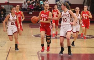 Amy Fogarty drives the lane