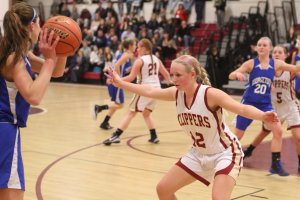 Morgan Johnston plays defense