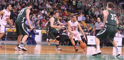 Jordan Menard (13 points) was part of an aggressive assault on the Pentucket defense