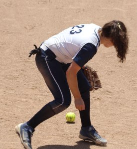 Cat Thompson looks for the handle