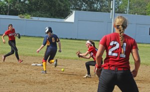 Kelly Dillon (#6) after interfering with Lauren Fedorchak (#15)