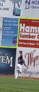 RF Henry Ramos chases a wall ball (ball in above the TV)