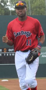 Manuel Margot runs off the field