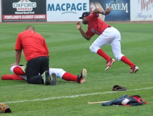 Manuel Margot works on sprinting