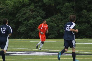 Bridgton Academy goalkeeper Andrew Mortarelli