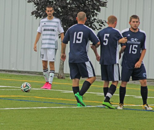 Justin D'Orlando lines up direct kick that became first BA goal