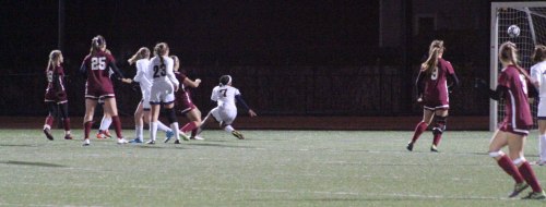 Caroline Leonard shoots Algonquin's only goal
