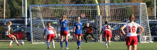Courtney Velho takes a first-half penalty kick