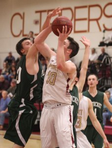Jimmy Cleary blocks Dan Baribeault's shot