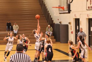 Katie King (#10) floats up two in the lane