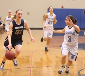 Cate Blatchford scored the first basket on a full-court drive
