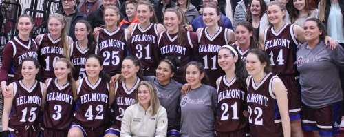 The Belmont Marauders gather for a picture after their win over Newburyport