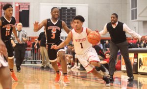 BHS coach Hugh Coleman exhorting his team to contain Alex Sanchez