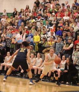 Colleen Corcoran in action in front the the Fenwick crowd