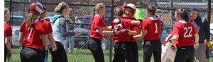 Zoe Fitzgerald congratulated after first inning homer