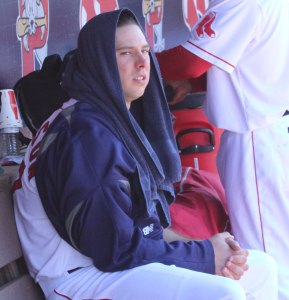 Aaron Wilkerson stays warm.