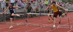 Alec Reduker (Newburyport), Brandon Amello (Triton) - 110 meter hurdles