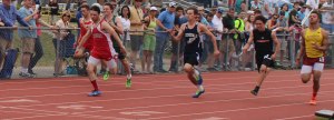 Keith Merchant (Amesbury), Ian Riaf (Hamilton-Wenham), Jackson Hastings (North Reading) - 100 meters