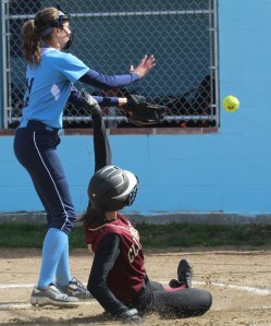Paige Gouldthorpe scores Newburyport's first run
