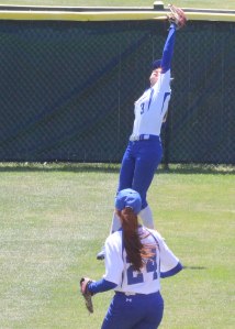 Aishah Malloy's crucial catch in the Bucksport 6th