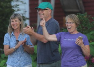 No shortage of encouragement as the runners reach The Grange