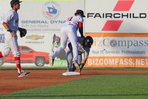 2B Yoan Moncada finishes a DP throw to first