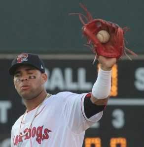 Look at the strings hanging off Yoan's glove