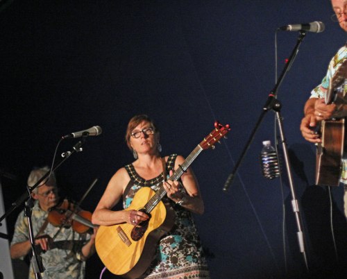 Taylor Whiteside, Kathy Bennett, and Thom Perkins in concert at the Brick Church