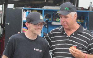 Mike Rowe explains some of the finer points of racing to TJ Brackett