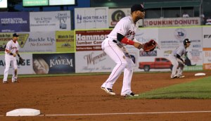 Yoan Moncada playing third