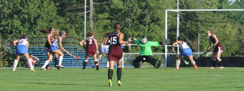 Greely goalie Kylie Rogers blocks a shot