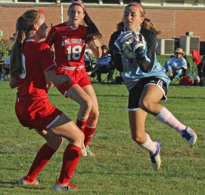 Dayna Rybicki saves for Triton