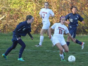 Cape Ann League All-Star Emma DiPietro (11) looks to pass