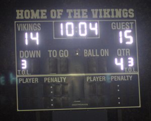 Time left on the clock when the game resumed