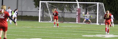 Newburyport shot coming in on Tewskbury GK Leanne Durham