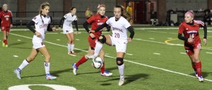Olivia Sullivan (20) settles the ball for Newburyport