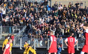 Nauset crowd erupts after James McCully's go-ahead goal in the second half