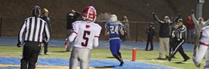 Michael Garner (24) in the end zone with his second TD reception of the final quarter