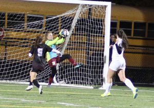 Clippers GK Jen Stuart makes a save