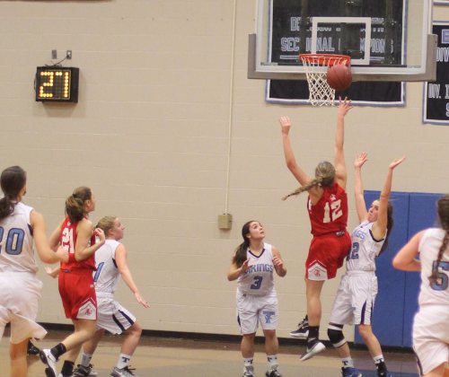Flannery O'Connor (#12) had ten points for Amesbury in the third period.