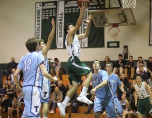 Nate McGrail (10 points) sails in for two