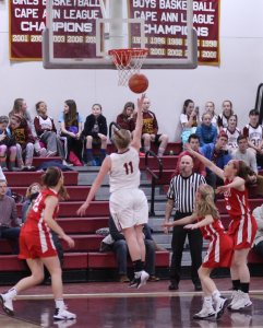 Katie Hadden floats in the lane