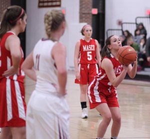 Mary Erb at the line - Masco made 12-of-16 free throws