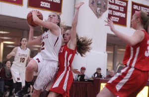 Sam Cavanaugh gets to the hoop